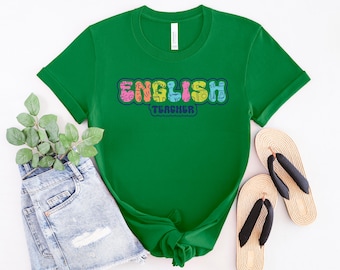 English Teacher Shirt, Retro Style, Bella Canvas Unisex