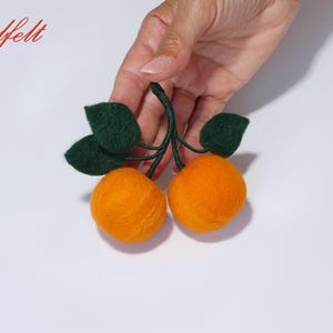Felt Tangerine- Fake Mandarin- Home & kitchen décor- Pretend Fruit- Play Fruit- Mother&#39;s day gift- Felt exotic fruit- Play Food- Fake fruit