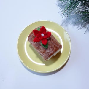 Namaak kerstblok kerstmis- vilten kerstblok- kerstboomhanger- faux buche de Noel- vilt kersteten- speelvoedsel- namaakdessert- uniek cadeau