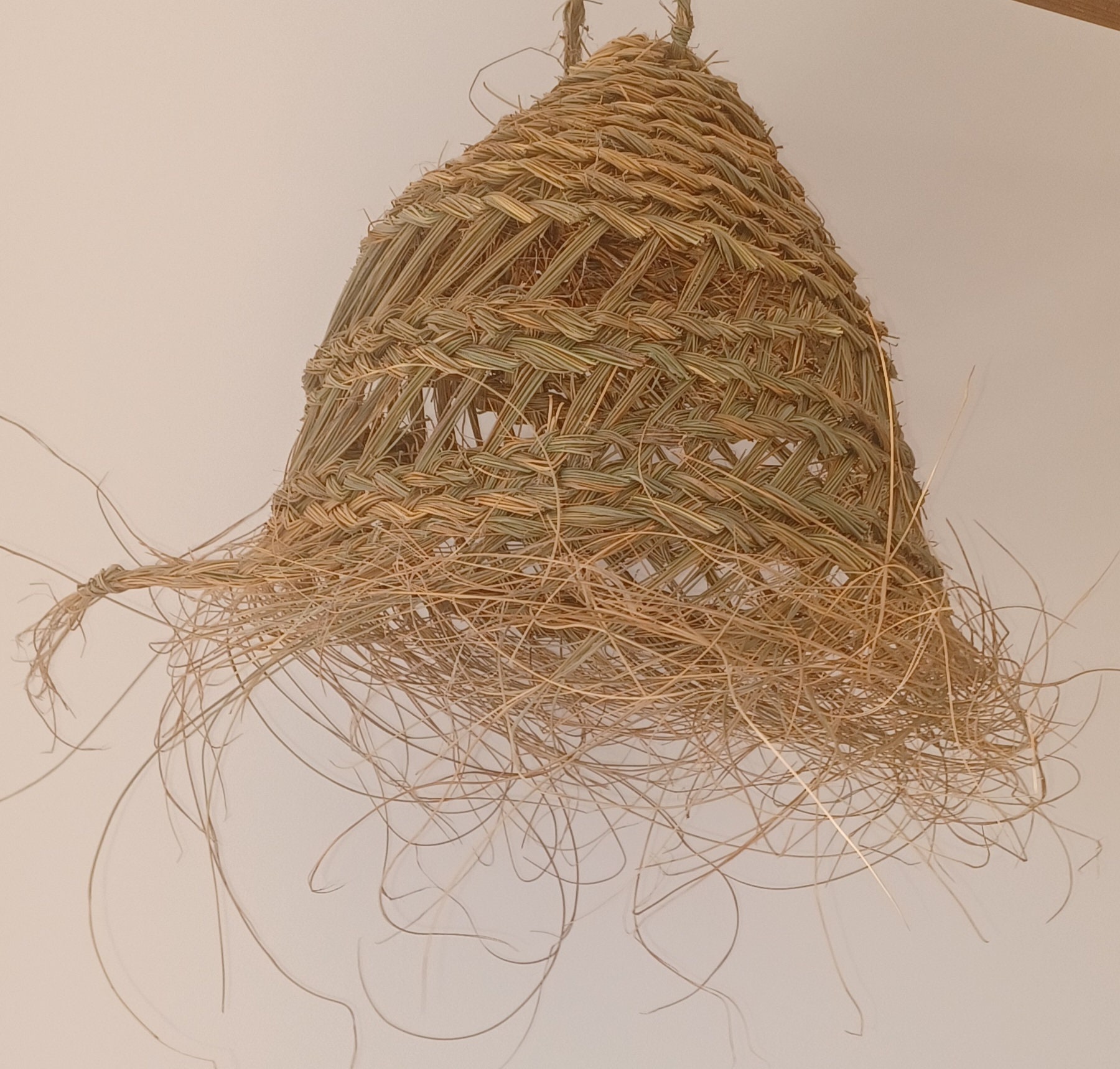 Siruis, ceiling light pendant, in natural fiber, 25 cm high (without fringes) and 35 cm in diameter, chic and boho!