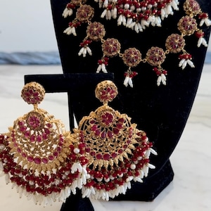 Designer Pakistani  Complete Set / Indian Pakistani Bridal Shaadi Jewelry/ Bollywood Wedding/ Kundun/ Nauratan / Semi Bridal/ Choker Set