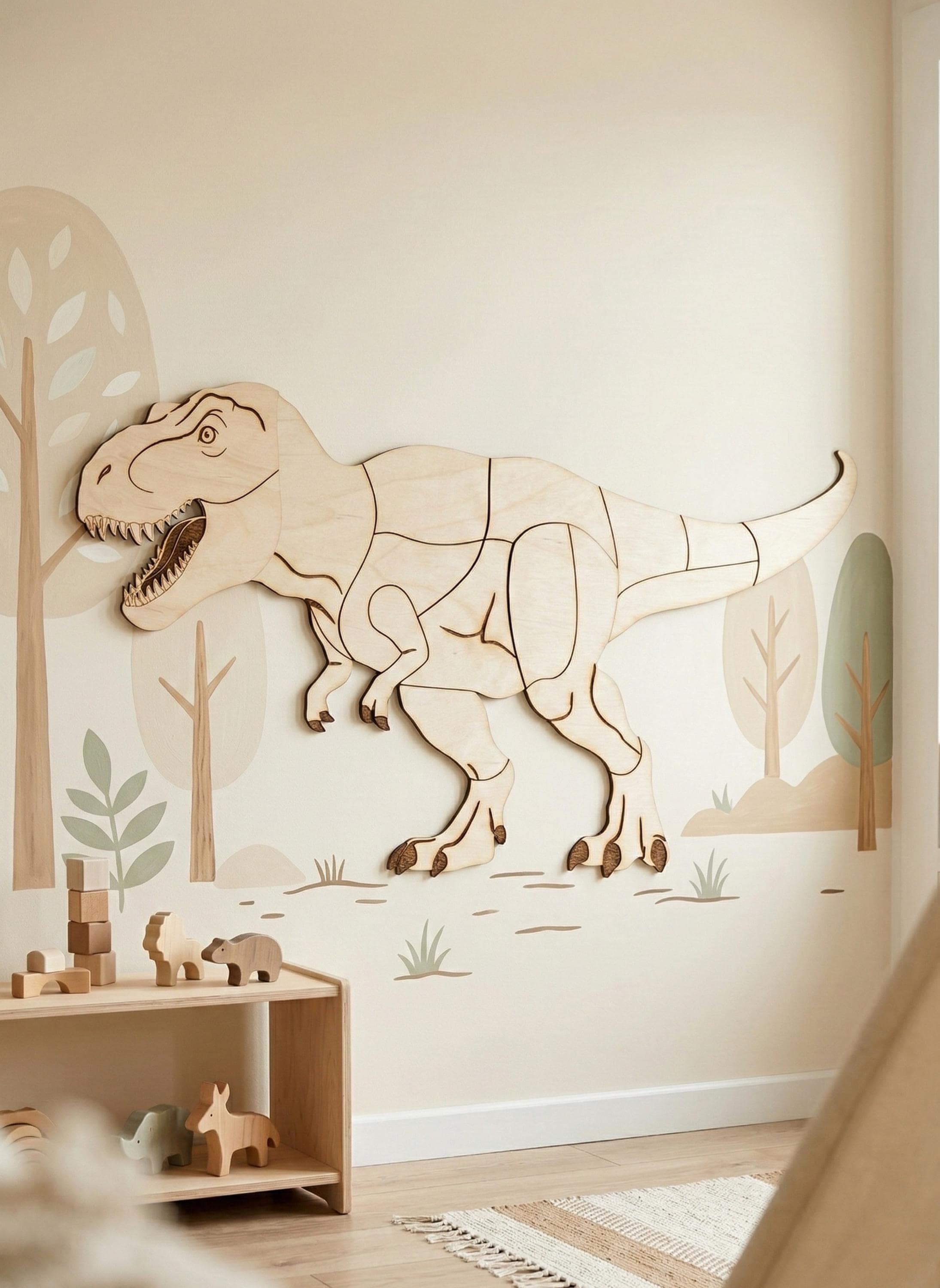 Decalmile Set 5 Targhe Decorative In Legno Dinosauro - Cartelli Da Parete Per Cameretta Bambini