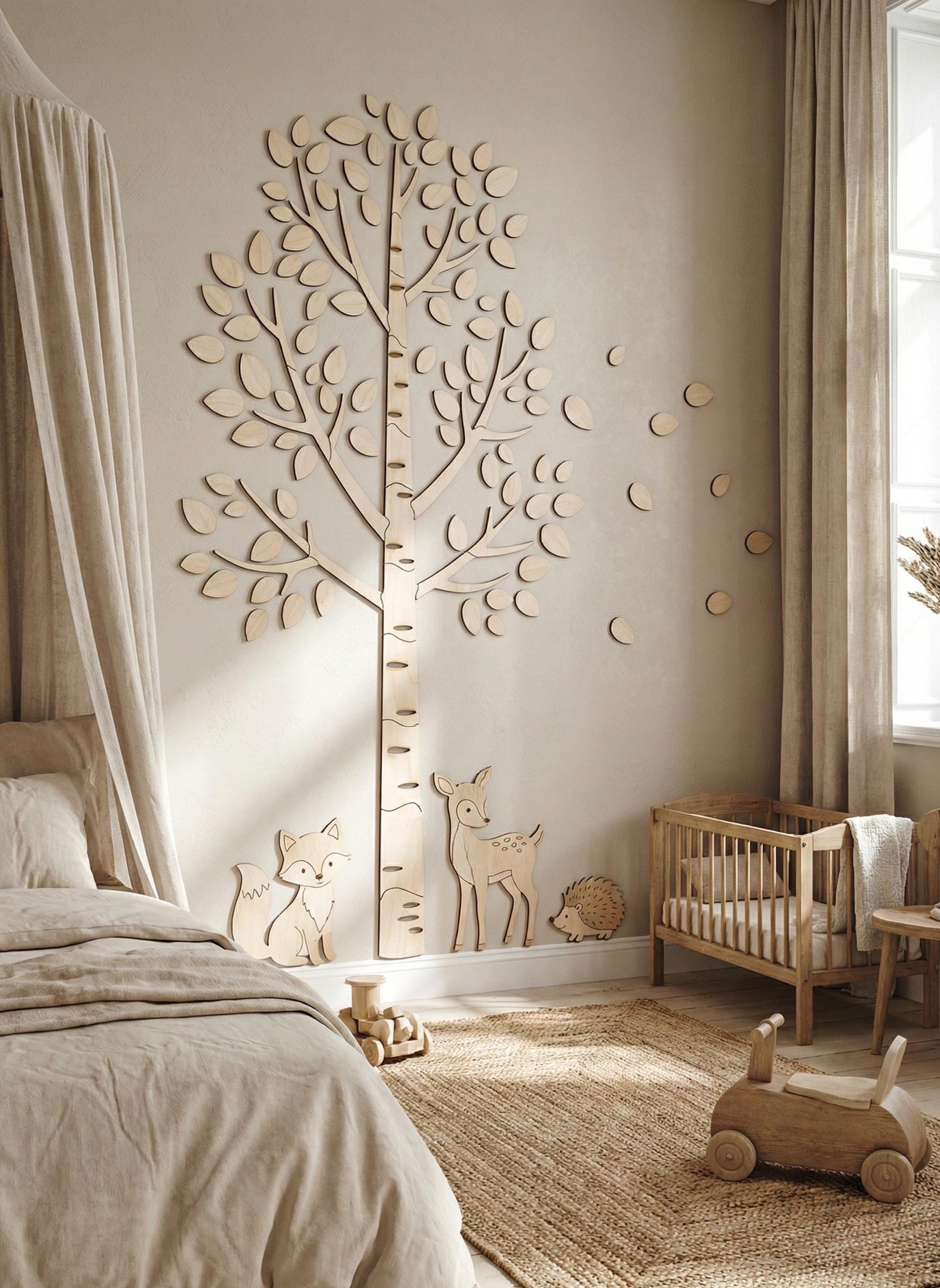 Giant Wooden Birch Tree, Woodland Nursery Decor, DIY Forest Wall Art ...