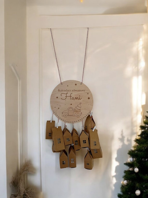 Personalized Advent Calendar with Car and Christmas Tree Motif