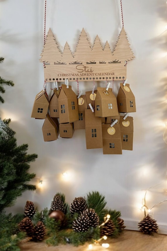 Personalized Advent Calendar with Christmas Tree Motif