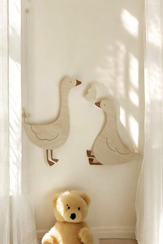 Wooden Geese Set | Custom Wooden Animal Decor | Wooden Animal Wall Art | Custom Home Decor | Goose Decoration Set