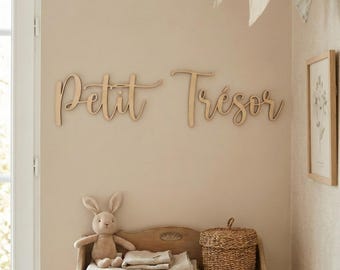 Petit Trésor Wood Sign, Baby Room Decor