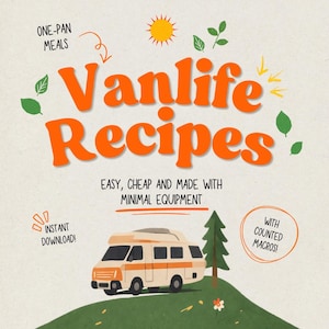 Vanlife Recept E-bok | Enkla husbilsmåltider | Matlagningsguide för husbil | Campingrecept i en gryta | Matidéer för bilresor (digital PDF)