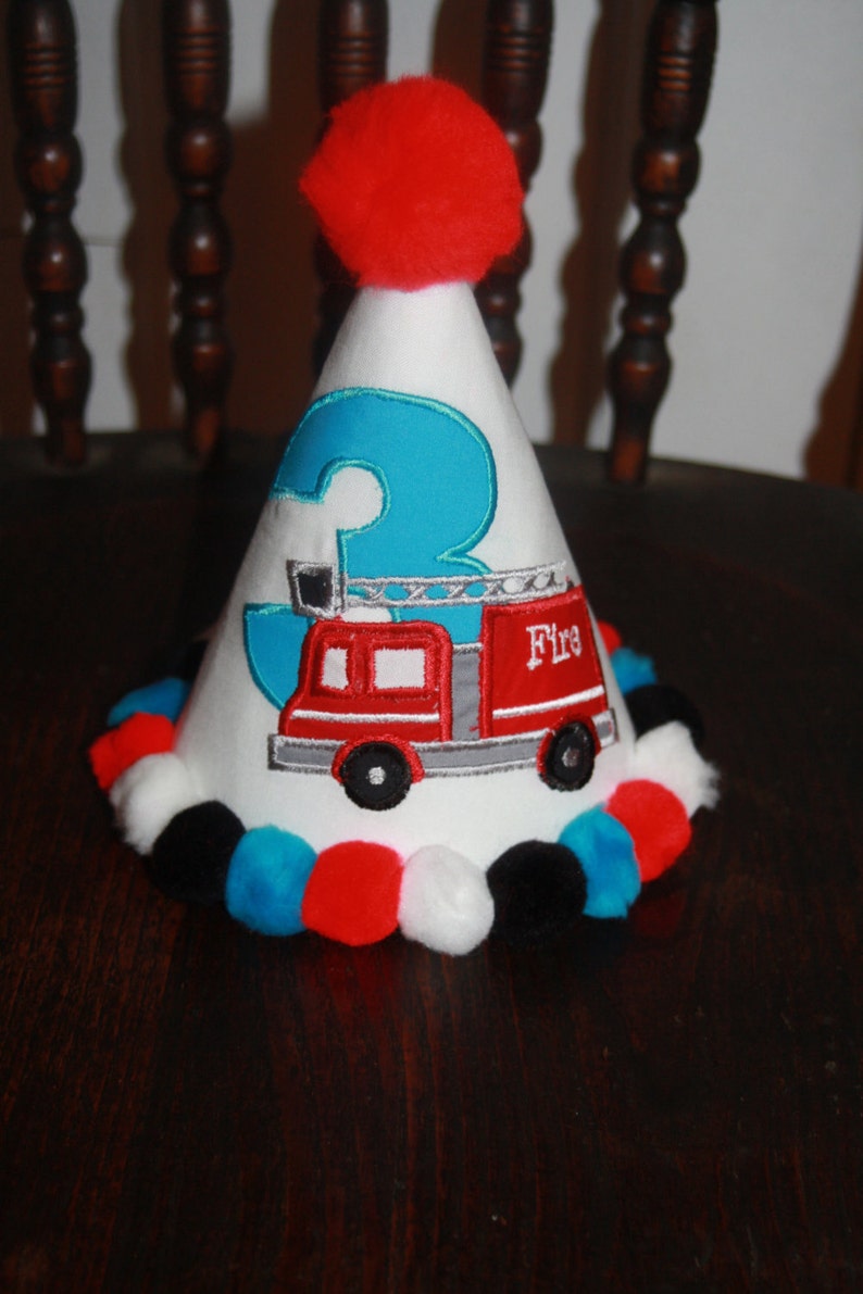 TLB Boy or Girl Personalized Birthday Firetruck fire truck themed Hat and shirt Photographers Props Cake Smash image 5