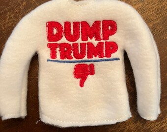 Dump Trump 2024 Democrat elf doll costume Christmas outfit for doll holiday helper clothes