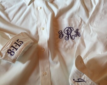 Monogrammed Personalized Oversized Bride Bridesmaid shirt  Button Down oxford shirt