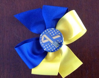 Boston Strong Two Toned Pinwheel Bow Boston marathon donation included hair bow flower