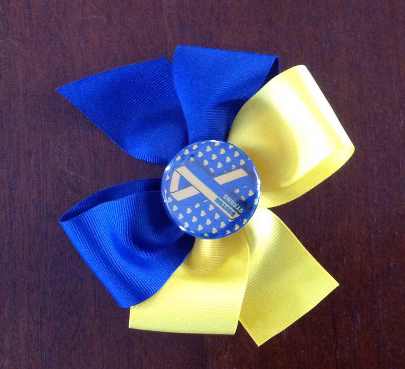 Boston Strong Two Toned Pinwheel Bow Boston marathon donation included hair bow flower image 1