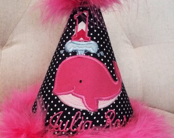 TLB Custom Boutique Personalized  Whale Birthday Party Hat Boy Girl