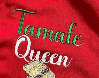 Tamale Queen Tamale Maker Christmas Apron Holiday gift Mexican Food tamale Squad