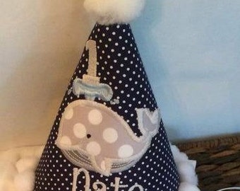 TLB Custom Boutique Personalized  Whale Birthday Party Hat Boy Girl