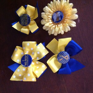 Boston Strong Two Toned Pinwheel Bow Boston marathon donation included hair bow flower image 3