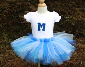 Personalized "Sea of Blues" Tutu & T-shirt Set - Bodysuit - Birthday - Intials - Girls - Party - Dress - Celebration - Pageant - Princess