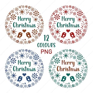 Buon Natale | PNG clipart | 12 colori | Uccello, stelle, fiocchi di neve, fiori di gelo, cuore | per cartoline e decorazioni natalizie scandinave