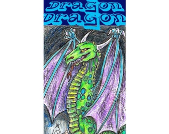 Red Green winged Dragon Art Bookmark PRINT Kim Loberg Fantasy EBSQ giant lizard