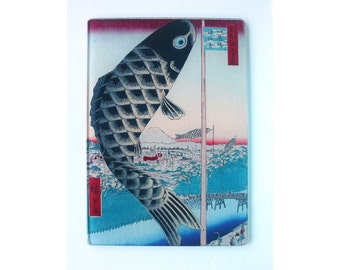 Carp  or Boys Day  tempered Glass cutting board