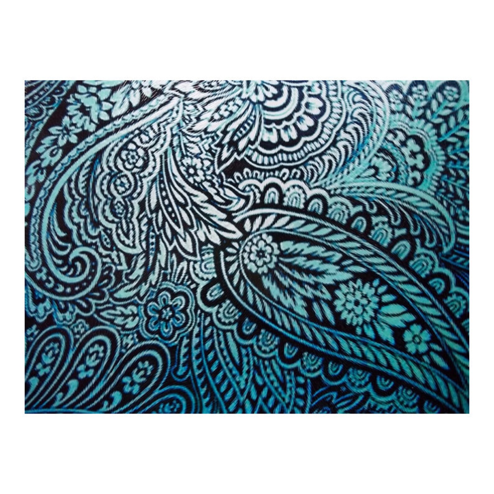 Paisley Glass Cutting Board, Blue Paisley Glass, Paisley Gift, Paisley