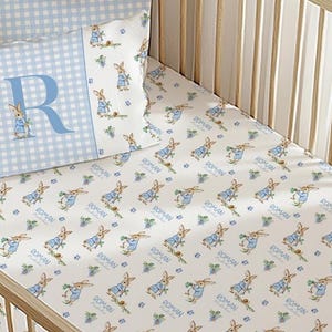 Peter Rabbit Crib Sheet: Beatrix Potter Nursery Bedding and Pillow