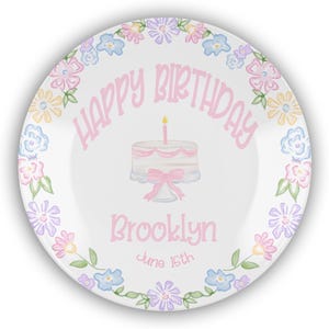 Personalized Happy Birthday Plate Girl/First Birthday Gift Idea/Personalized Dishes for Children/Birthday Party Decor