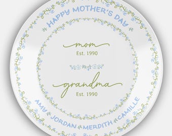 Personalized Mother's Day Gift : Custom Plate for Grandmother from Kids