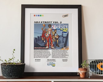 NBA Street Vol 2 Digital Download Poster, Retro, Game Poster, NBA Print, Videogames Art Digital Print Video Game Poster Gaming Poster PS2