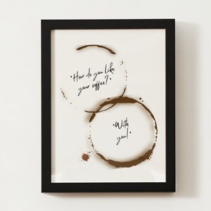 How Do You Like Your Coffee? With You Caffeine Mug Stain Poster, Cafe Stains Pattern Gifts For Couples & Coffee Lovers Ideas Coffee Bar Shop