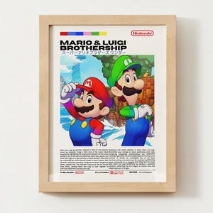 Mario & Luigi Brothership Digital Download Poster, Switch Art, Game Poster, Videogames Art Digital Print Video Game Poster Gaming Poster Art
