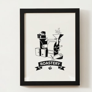 Coffee Roaster Print, Coffee Maker Poster, Cafe Art Gifts For Coffee Lovers Ideas Coffee Bar Shop, Coffee Shop Art, Coffee Shop Poster