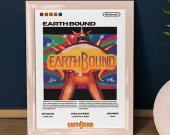 Earthbound Digital Download Poster, SNES, Game Poster, Earthbound Print, Videogames Art Digital Print Video Game Poster Retro Game Poster