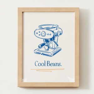 Cool Beans Espresso Print | Digital Art Download | Cute Coffee Bar Decor | Trendy Coffee Poster | Espresso Coffee Wall Art | Minimal Kitchen