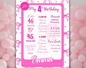 Fashion Doll Inspired Pink Birthday Milestone Board Printable Canva Template Glam Fun Facts Birthday Sign Any Age