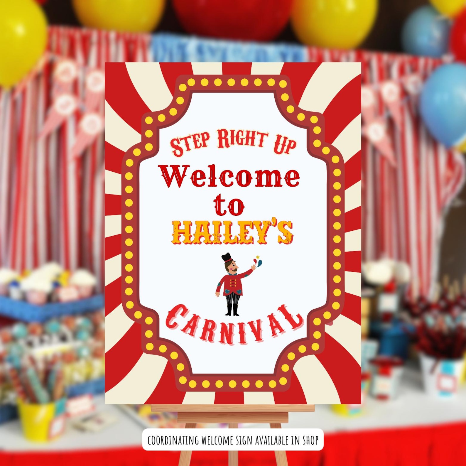 Carnival Party Signs: Circus Games and Food Booth Editable Template ...