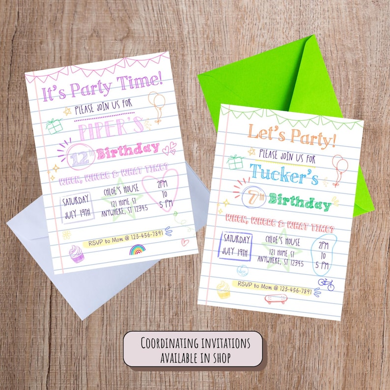Birthday Poster Board Any Age Editable Doodle Theme Teen Bday Fun Facts Sign image 8