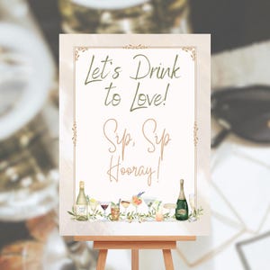 Champagne Bridal Shower Welcome Sign: Bubbly Brunch Decor (Digital Download, 18x24&quot;)