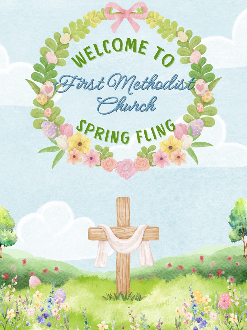 Easter Welcome Sign Printable Spring Party Decor Egg Hunt Editable ...