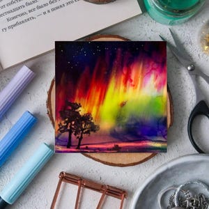Holografische Aurora-sticker | Vinylsticker noorderlicht voor tijdschriften en decoratie