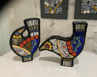 Mid Century Modern Mosaic Birds