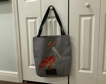 Mosaic Pelican canvas tote bag