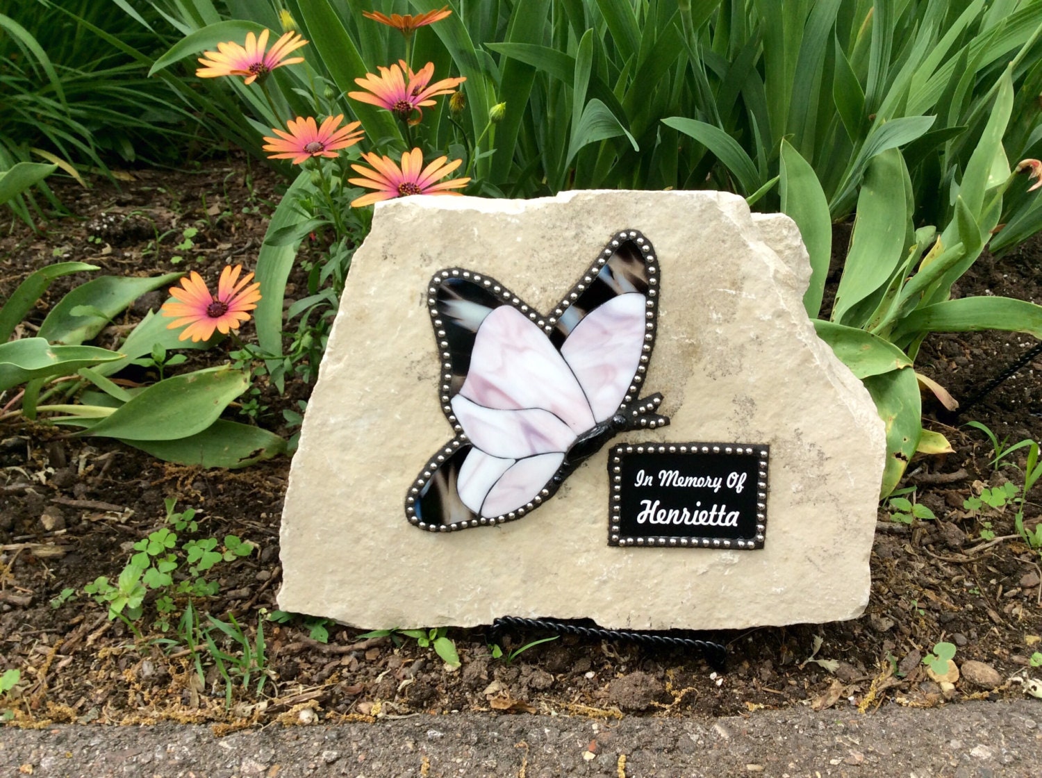 Butterfly Memorial Garden Stone Etsy