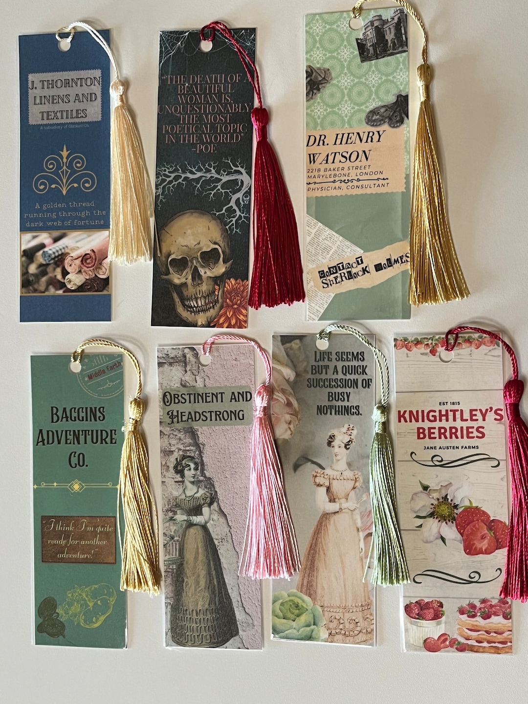 Literary Bookmarks: Classic Authors, Tassels - Etsy