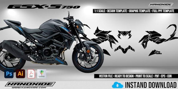 Suzuki GSX-S 750 2019 Z 1.1 Scale Template - Design Vector Digital