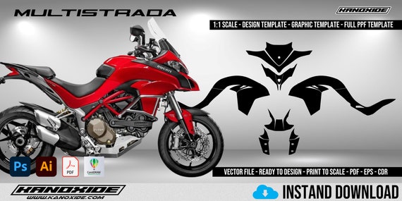 DUCATI MULTISTRADA 1200 2015-2017 1:1 Scale Template Design Vector  Digital Download Full Moto Motorcycle Graphics Decals Paint Protection