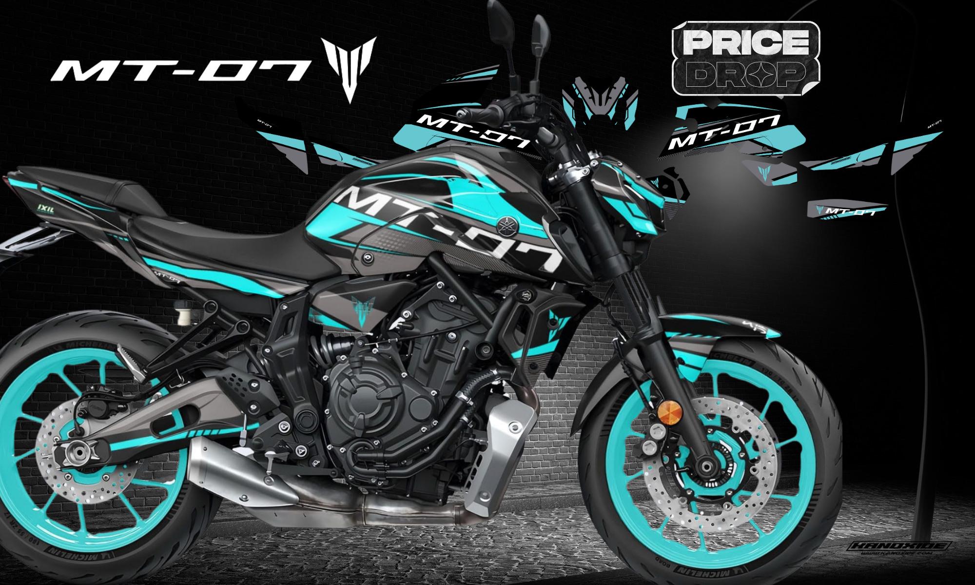 YAMAHA MT07 FZ07 2022 Factory Cyan - Ready to Print Vector Digital