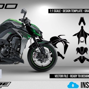 Z1000R 2020 1.1 Scale Template - Design Vector Digital Download Full Moto Motorcycle Graphics Decals Paint Protection