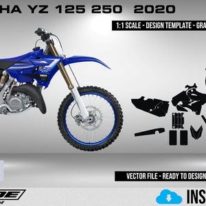 2020 YAMAHA YZ 125 250 1.1 Scale Template - Design Vector Digital Download Full Mx Moto Cross Motocross Motorcycle Graphics Decals